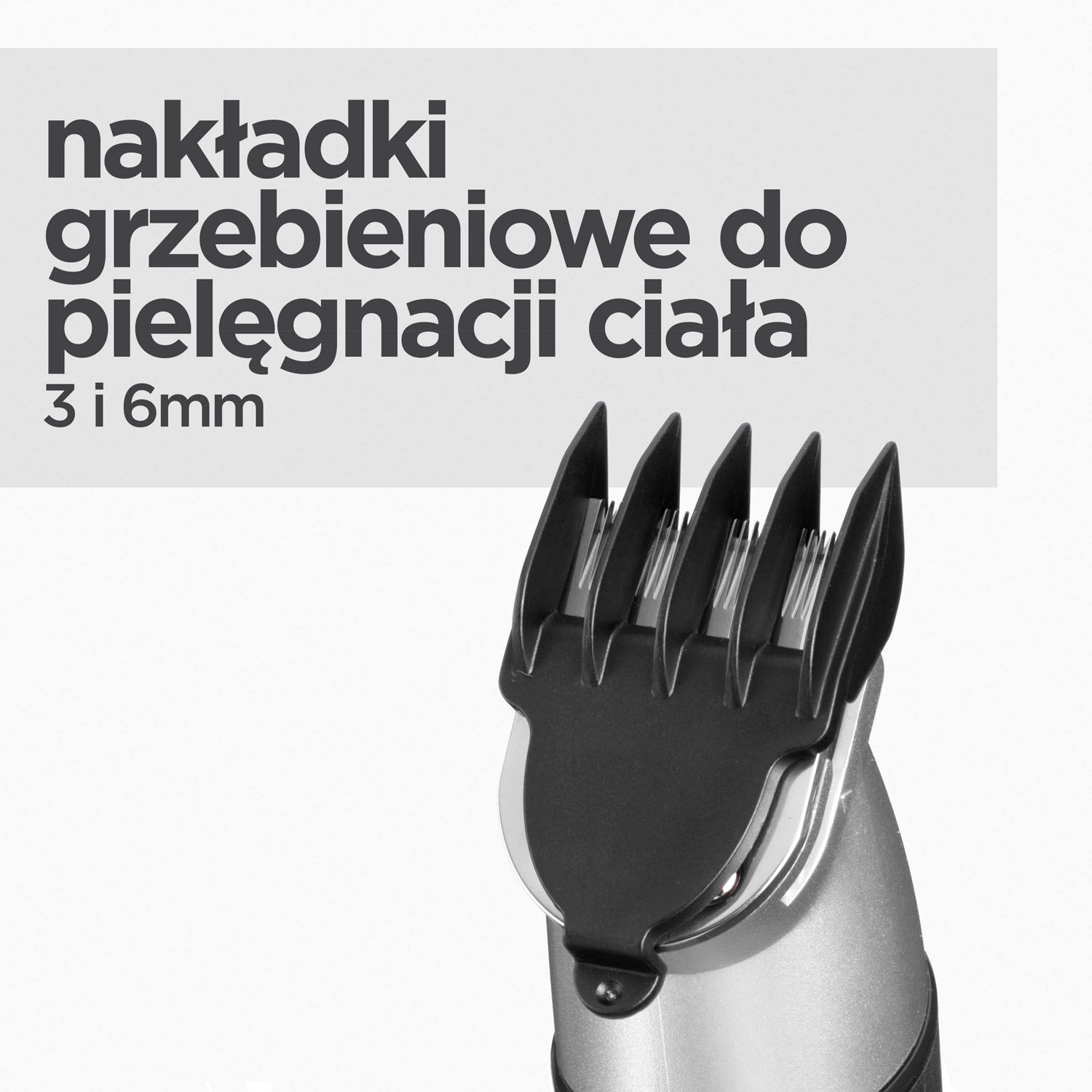 2 nakładki grzebieniowe do pielęgnacji ciała. 3 i 6mm